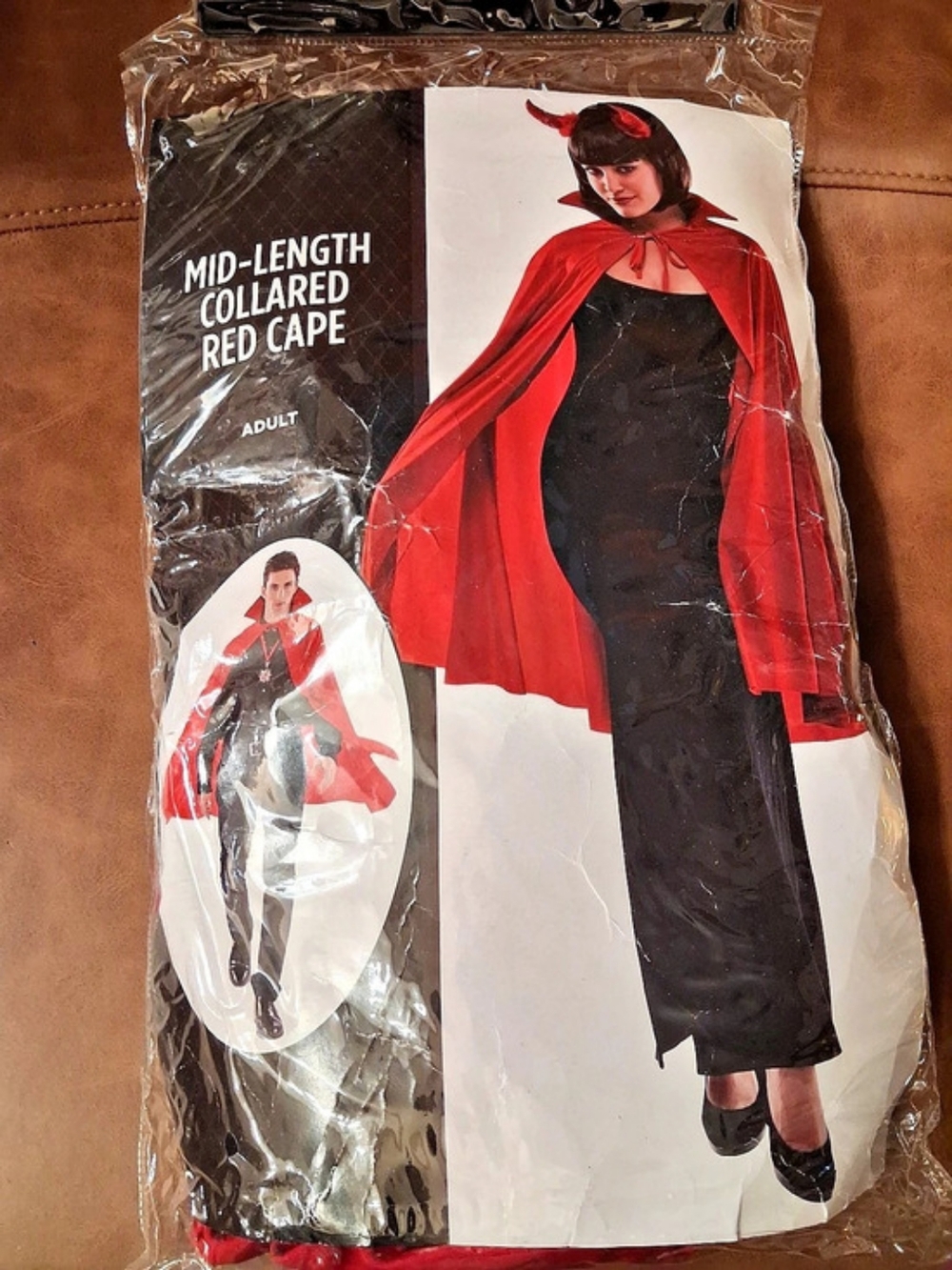 Suit Yourself Mid-Length Collared Red Cape Red & Black
